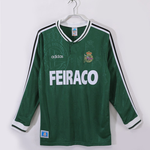 99-00 Deportivo La Coruna Away Long Sleeve Retro Jersey/99-00拉科鲁尼亚客场长袖