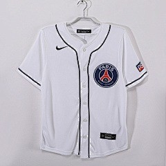 25-26 PSG White Baseball Jersey/ 25-26PSG巴黎棒球服