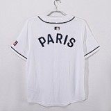 25-26 PSG White Baseball Jersey/ 25-26PSG巴黎棒球服