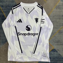 25-26 Manchester United Away Long Sleeve Fans Jersey/ 25-26 曼联客场球迷长袖