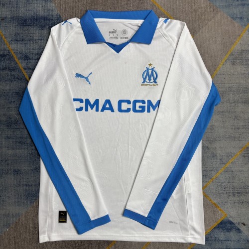 25-26  Marseille Home Long Sleeve Fans Jersey/25-26 马赛主场球迷长袖