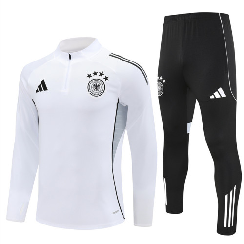 2025 Germany White Training Suit/2025德国半拉训练服