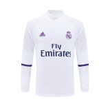 16-17 Real Madrid White Retro Training Suit Top/ 16-17皇马复古上衣