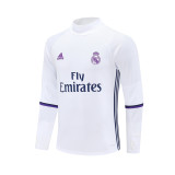 16-17 Real Madrid White Retro Training Suit Top/ 16-17皇马复古上衣