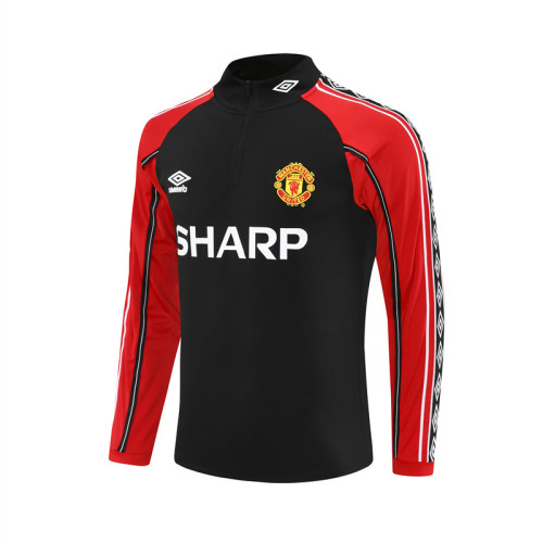 98-99 Manchester United Black Retro Training Suit Top/ 98-99曼联复古上衣