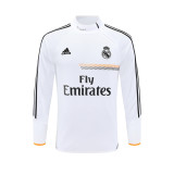 13-14 Real Madrid White Retro Training Suit Top/13-14皇马复古上衣