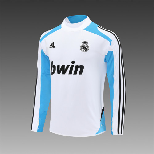 12-13 Real Madrid White Retro Training Suit Top/12-13皇马复古上衣