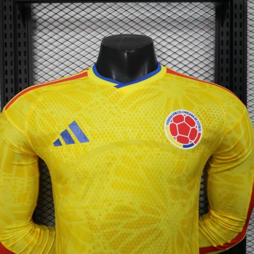 2026 Colombia Home Player Long Sleeve Jersey/2026 哥伦比亚主场球员长袖