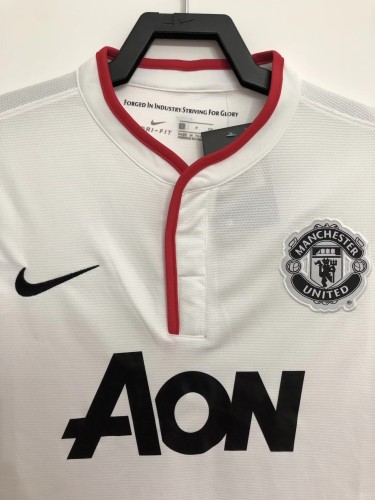 13-14 Manchester United White Retro Jersey/13-14曼联白色复古