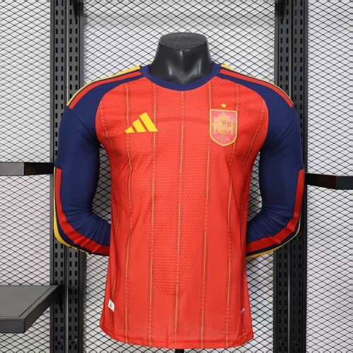 2026 Spain Home Long Sleeve Player Jersey/ 2026 西班牙主场球员长袖