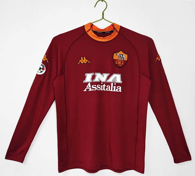 00-01 Roma Home Long Sleeve Retro Jersey