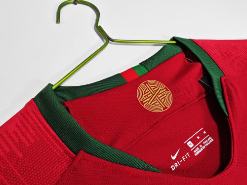 2018 Portugal Home Retro Long Sleeve Jersey/2018葡萄牙主场长袖