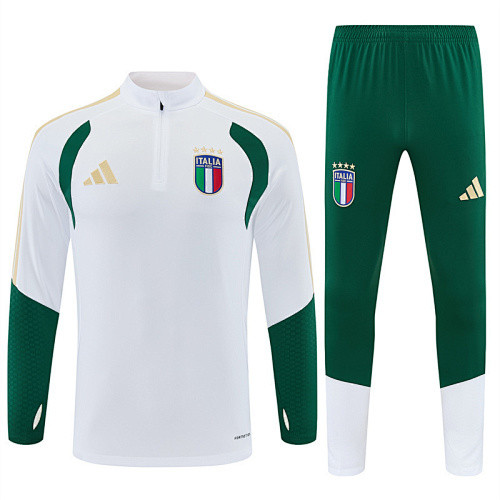 2026 Italy White Training Suit/2026 意大利白色半拉训练服