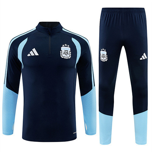 2026 Argentina Dark Blue Training Suit/2026 阿根廷宝蓝色半拉训练服