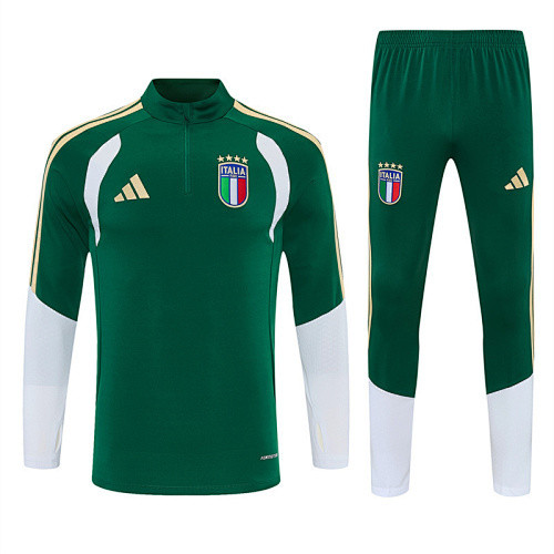 2026 Italy Green Training Suit/2026 意大利绿色半拉训练服