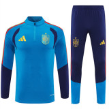 2026 Spain Blue Training Suit/2026 西班牙蓝色半拉训练服