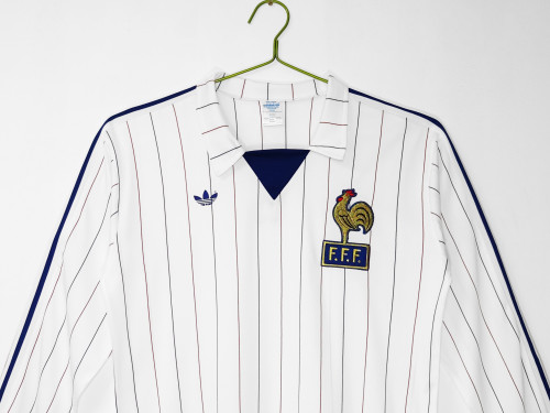 80-82 France Away Long Sleeve Jersey/80-82法国客场长袖