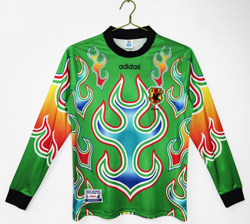 1998 Japan Green Flame Goalkeeper Retro Long Sleeve Jersey/1998日本守门员长袖