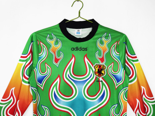 1998 Japan Green Flame Goalkeeper Retro Long Sleeve Jersey/1998日本守门员长袖