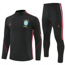 2026 Brazil Black Training Suit/2026巴西黑色半拉训练服