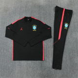 2026 Brazil Black Training Suit/2026巴西黑色半拉训练服