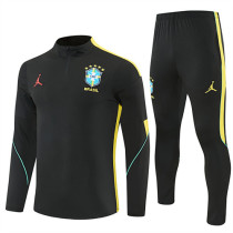 2026 Brazil Black Training Suit/2026巴西黑色半拉训练服