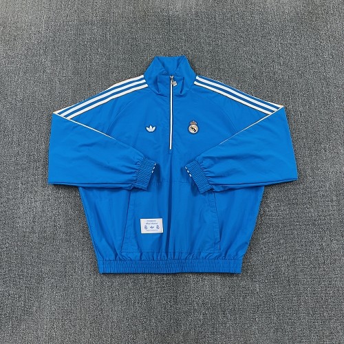 2026 Real Madrid Blue Windbreaker/2026 皇马蓝色半拉风衣