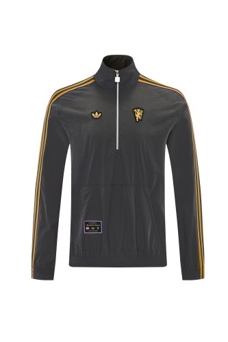 2026 Manchester United Gray Windbreaker/2026 曼联灰色半拉风衣
