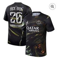 25-26 PSG Third 2 Stars Fans with Champions of Europe 2026 Print / 25-26巴黎PSG第二客场冠军版球迷