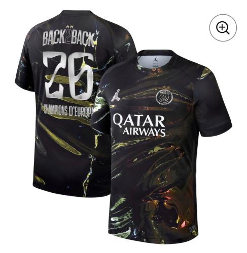 25-26 PSG Third 2 Stars Fans with Champions of Europe 2026 Print / 25-26巴黎PSG第二客场冠军版球迷