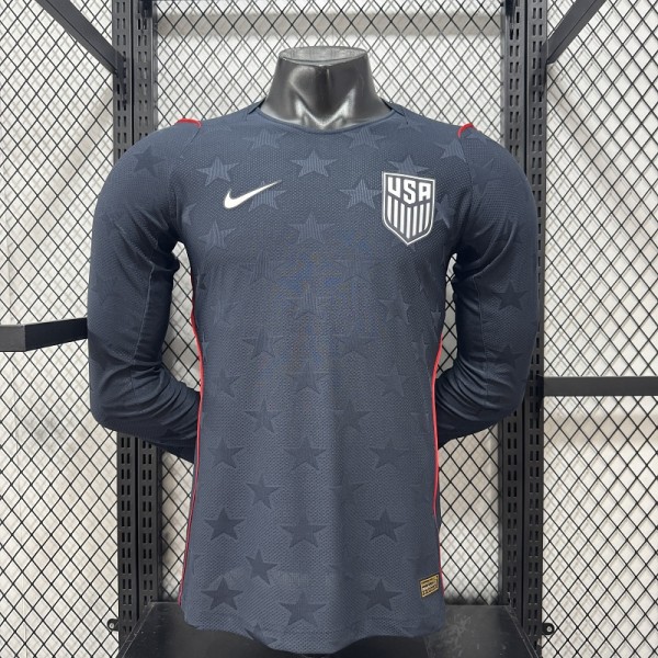 2026 USA Away Player Version Long Sleeve Jersey /2026美国客场长袖，球员版