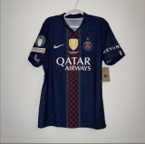 25-26 PSG Home Player 1 Star Jersey with UEFA Final Game Detail/ 25-26巴黎PSG主场球员版一星欧冠决赛版