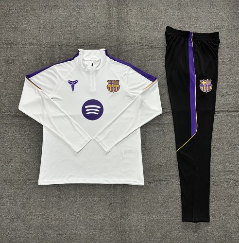 26-27 Barcelona Training Suit/26-27巴萨白色半拉训练服