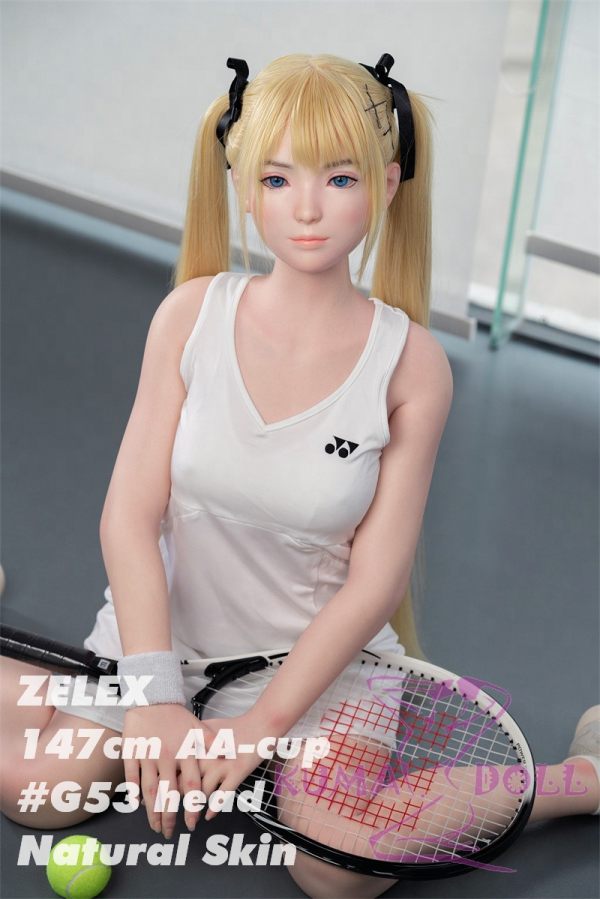 WAXDOLL Full silicone sex doll 147cm A-cup # G53 head with Realistic body makeup