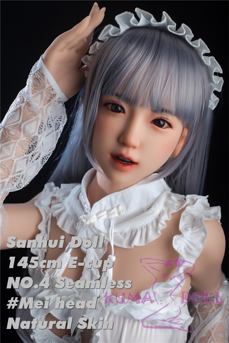 Sanhui Doll 145cm/4ft8 E-cup AIO Seamless Neck NO.4 Silicone Sex Doll with Head #Mei