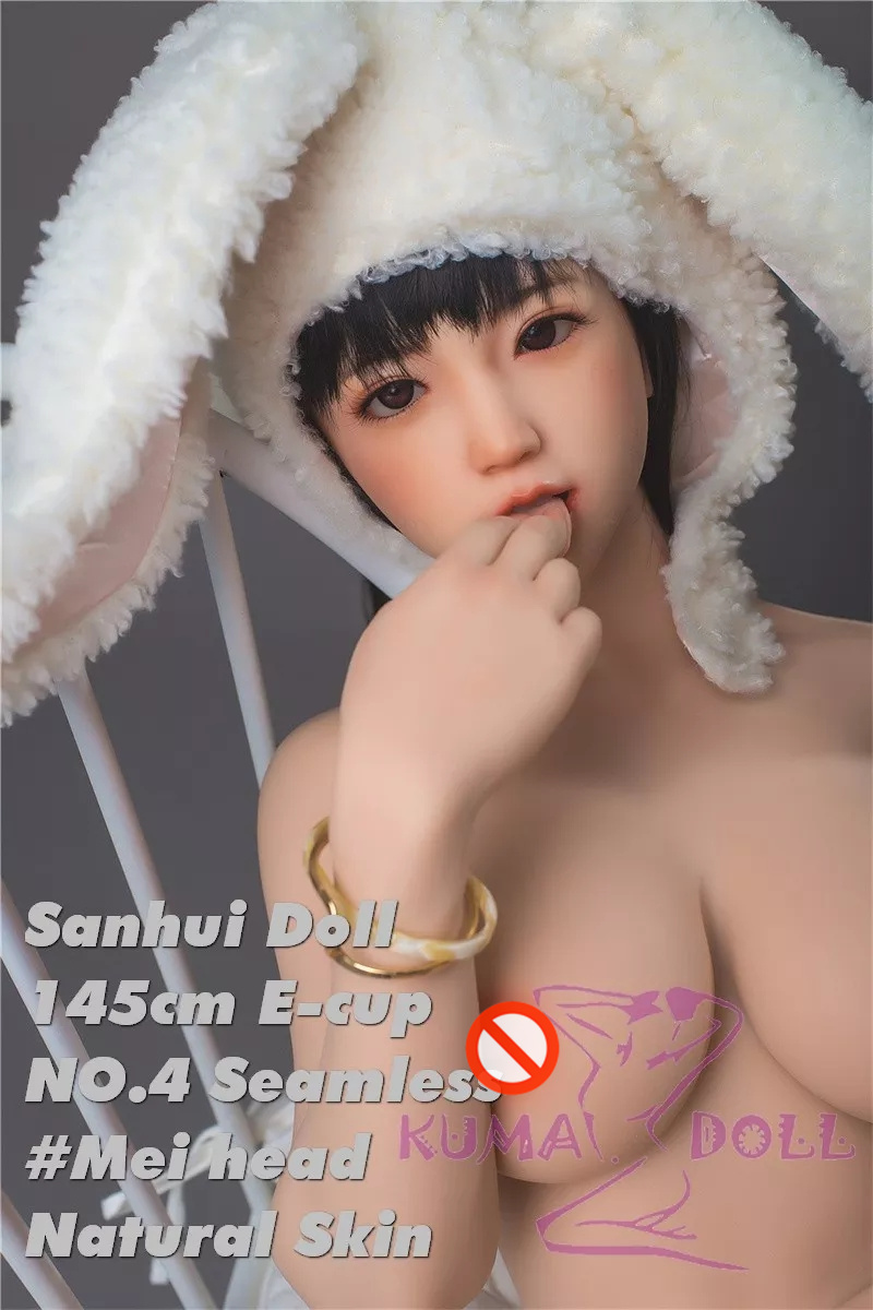 Sanhui Doll 145cm/4ft8 E-cup AIO Seamless Neck NO.4 Silicone Sex Doll with Head #Mei