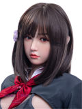 Only Love Sex Doll 158cm/5ft2 B Cup #2 Masami Silicone head+TPE body Thigh removable-Red Bow Tie