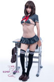 Only Love Sex Doll 158cm/5ft2 B Cup #2 Masami Silicone head+TPE body Thigh removable-Red Bow Tie