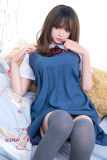 Only Love Sex Doll 158cm/5ft2 B Cup #2 Masami Silicone head+TPE body Thigh removable-Red Bow Tie