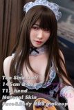 Top Sino Doll Full Silicone Sex Doll New release 145cm/4ft8 B cup T12 Miduoduo Maid outfit RRS makeup selectable