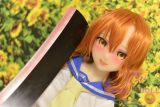 Real Girl Anime style TPE love doll 146cm/4ft8 B-cup #A2 head orange wig