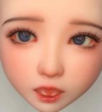 Real Girl Anime style TPE love doll 146cm/4ft8 B-cup #A2 head black wig