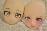Real Girl Anime style TPE love doll 146cm/4ft8 B-cup #A2 head orange wig