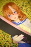 Real Girl Anime style TPE love doll 146cm/4ft8 B-cup #A2 head orange wig