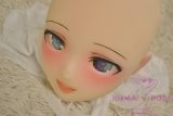 Real Girl Anime style TPE love doll 146cm/4ft8 B-cup #A2 head orange wig