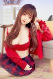 WM Doll TPE Material Sex Doll 156cm/5ft1 B-Cup Doll with Head #153 Red Dress