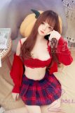 WM Doll TPE Material Sex Doll 156cm/5ft1 B-Cup Doll with Head #153 Red Dress