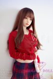 WM Doll TPE Material Sex Doll 156cm/5ft1 B-Cup Doll with Head #153 Red Dress