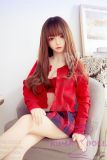 WM Doll TPE Material Sex Doll 156cm/5ft1 B-Cup Doll with Head #153 Red Dress