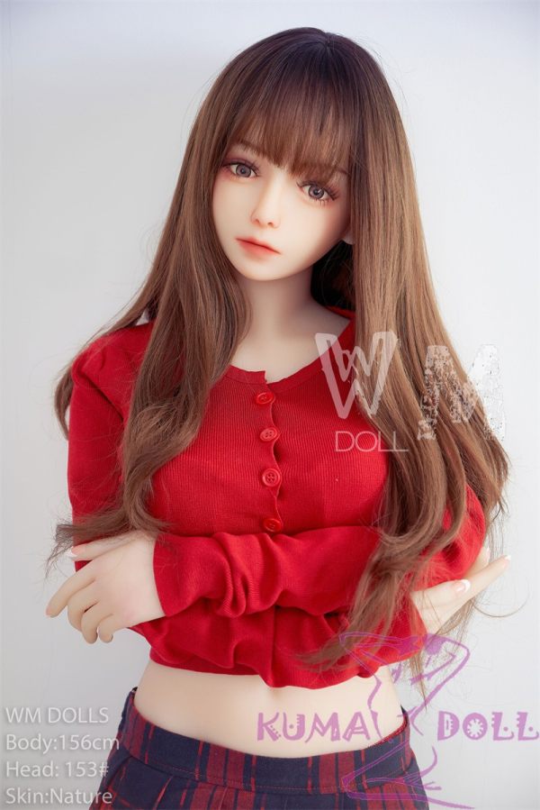 WM Doll TPE Material Sex Doll 156cm/5ft1 B-Cup Doll with Head #153 Red Dress
